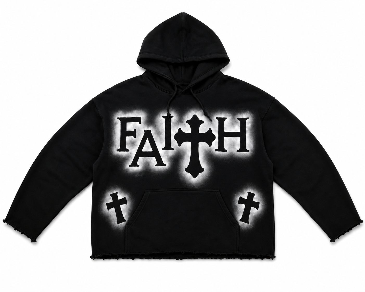 FAITH Cross Hoodie - Black