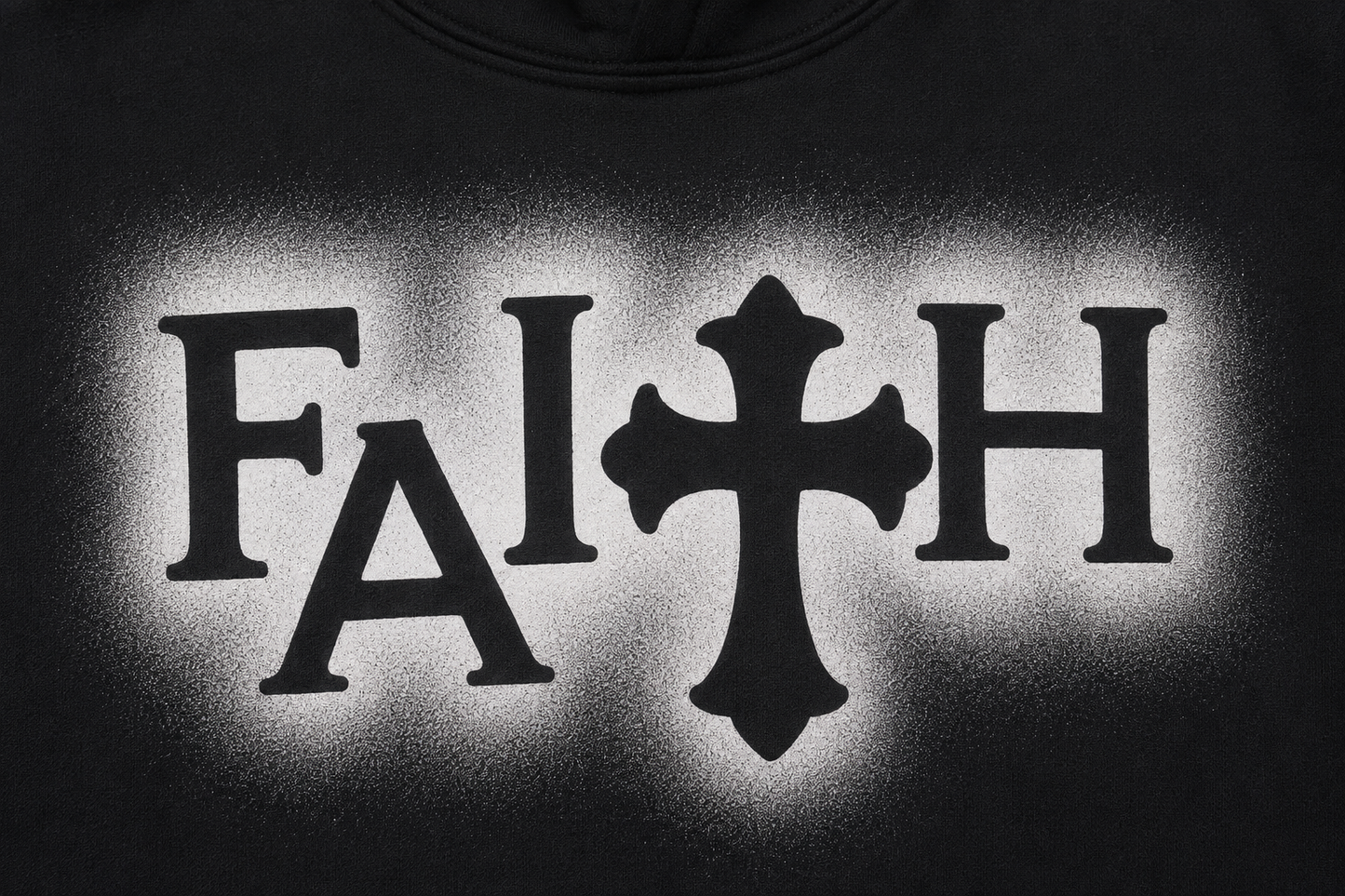 Faith Raw Edge Hoodie - Black