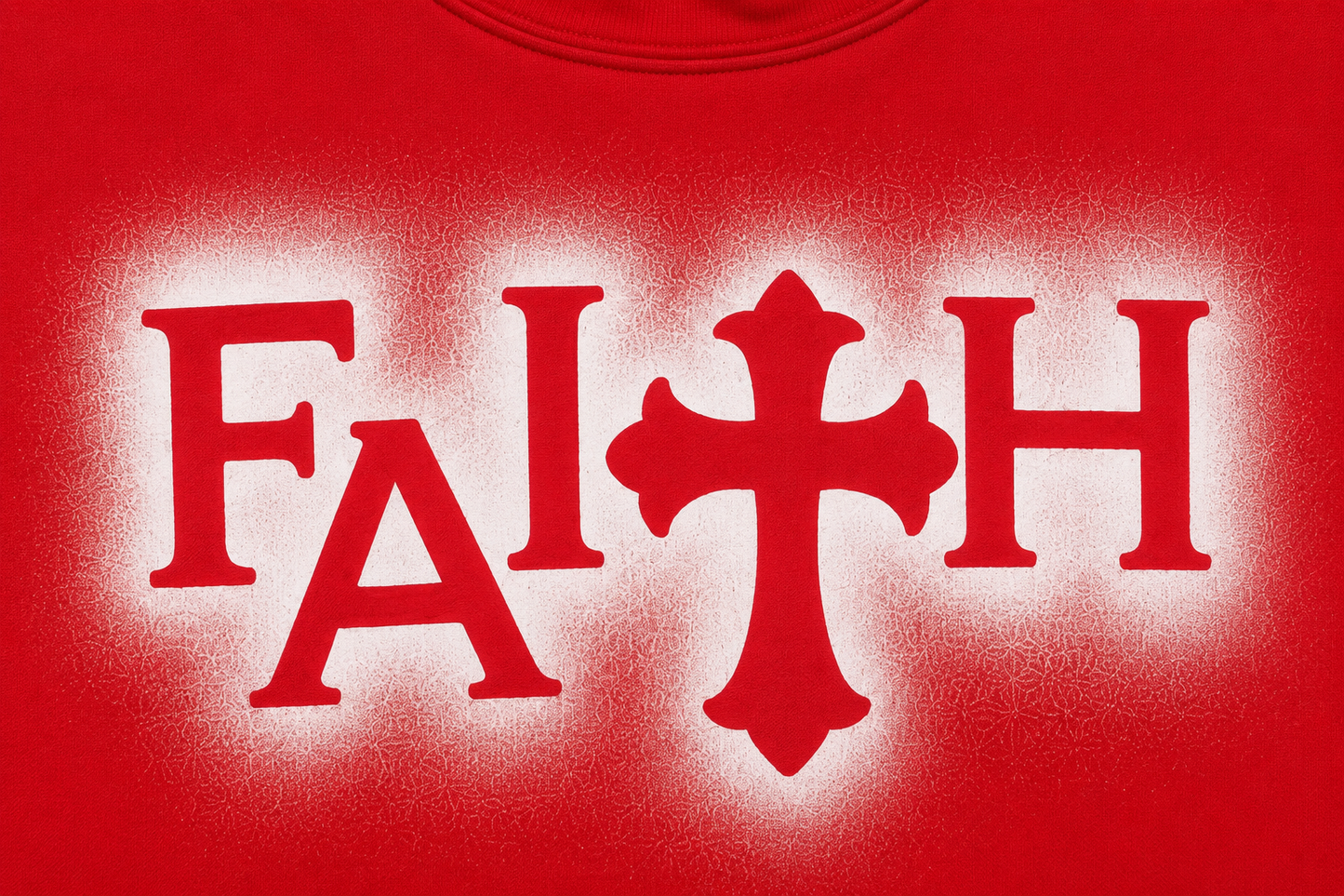 Faith Raw Edge Hoodie - Red