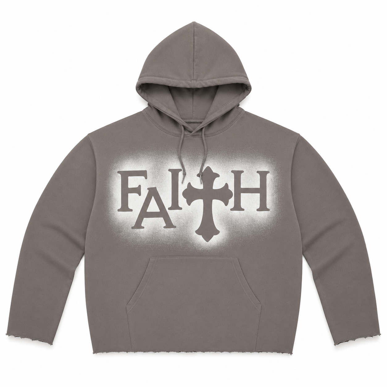 Faith Raw Edge Hoodie - Slate
