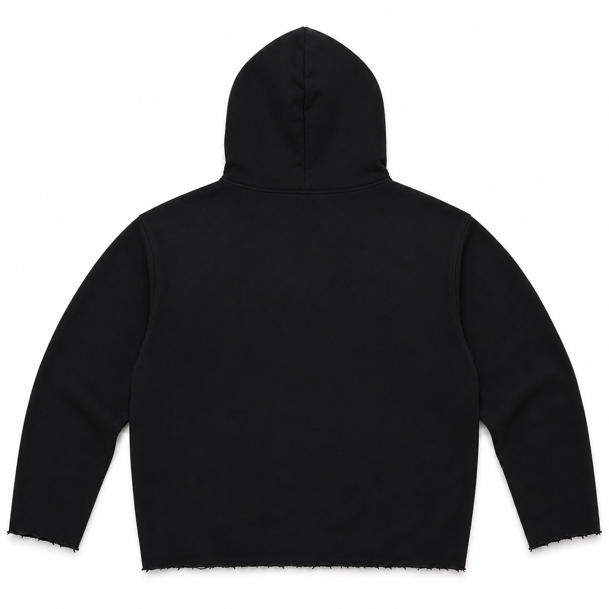 Faith Raw Edge Hoodie - Black