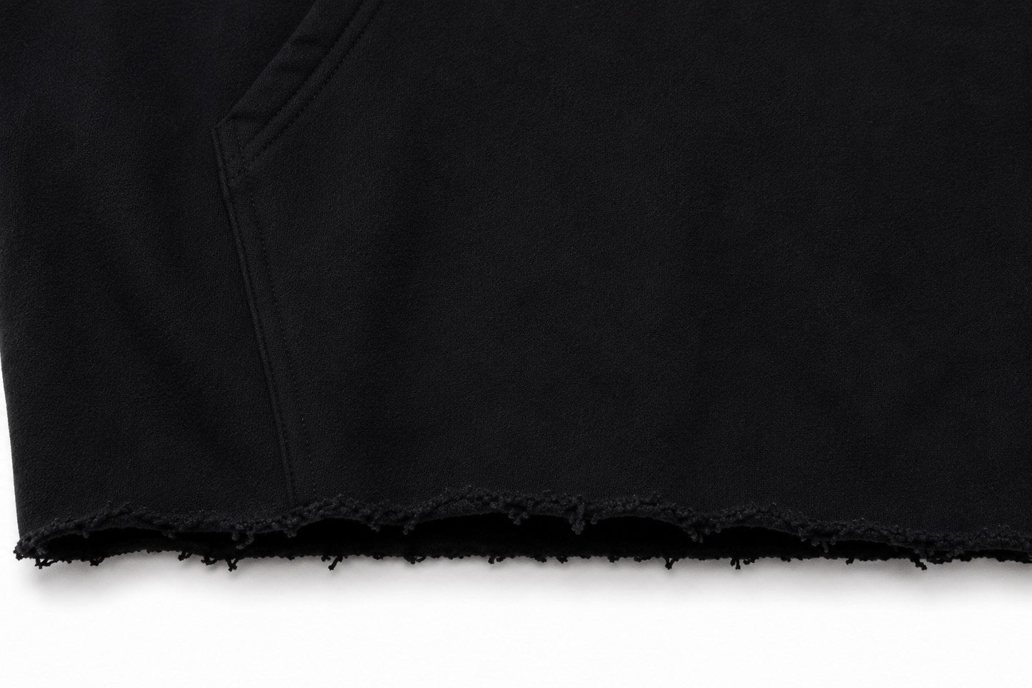 Faith Raw Edge Hoodie - Black